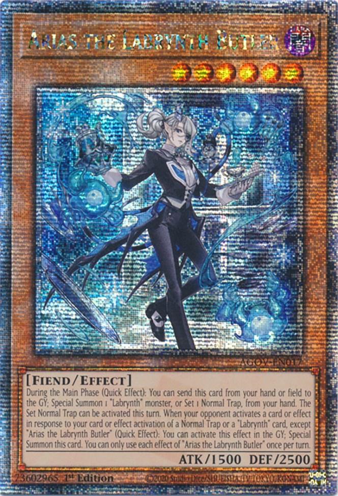 1st Edition, Age of Overlord, Dark, Effect Monster, Fiend, Quarter Century Secret Rare Arias the Labrynth Butler (Quarter Century Secret Rare) [AGOV-EN017] Quarter Century Secret Rare - Trading Card World