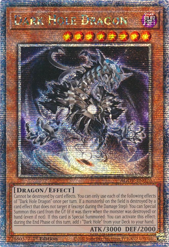 1st Edition, Age of Overlord, Dark, Dragon, Effect Monster, Quarter Century Secret Rare Dark Hole Dragon (Quarter Century Secret Rare) [AGOV-EN020] Quarter Century Secret Rare - Trading Card World