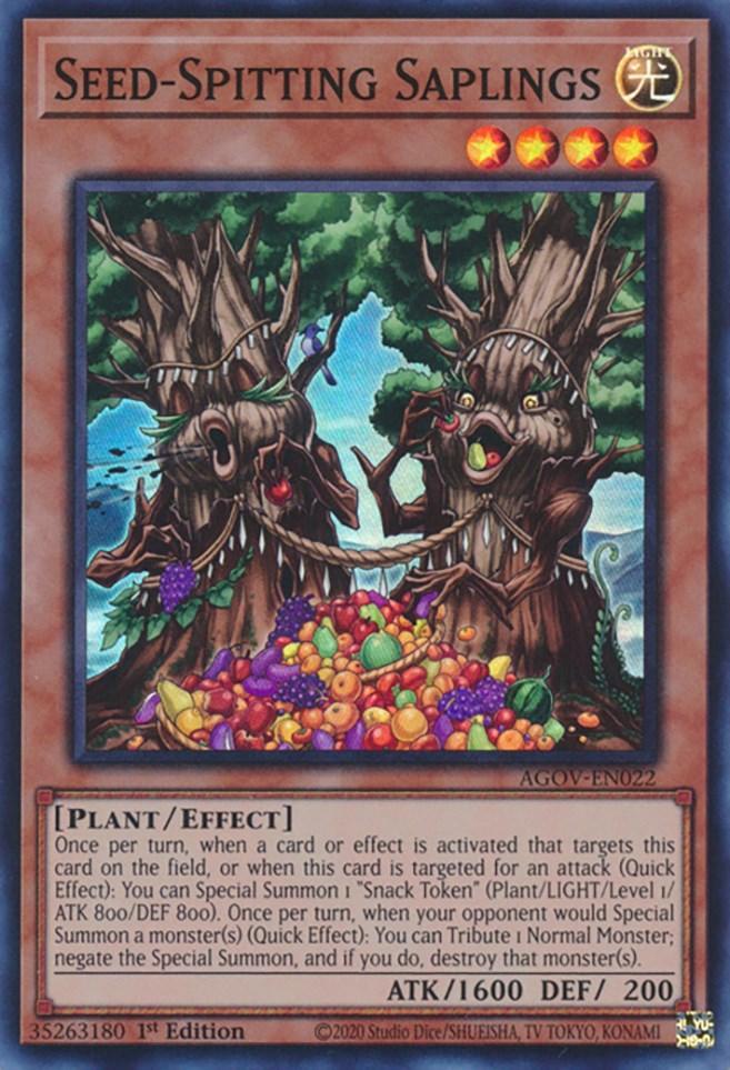 1st Edition, Age of Overlord, Effect Monster, Light, Plant, Super Rare Seed-Spitting Saplings [AGOV-EN022] Super Rare - Trading Card World