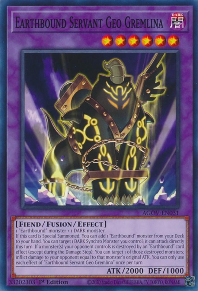 1st Edition, Age of Overlord, Common, Dark, Fiend, Fusion/Effect Monster Earthbound Servant Geo Gremlina [AGOV-EN031] Common - Trading Card World