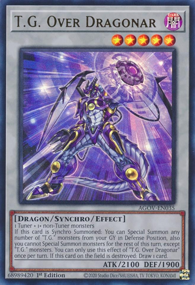 1st Edition, Age of Overlord, Dark, Dragon, Synchro/Effect Monster, Ultra Rare T.G. Over Dragonar [AGOV-EN035] Ultra Rare - Trading Card World