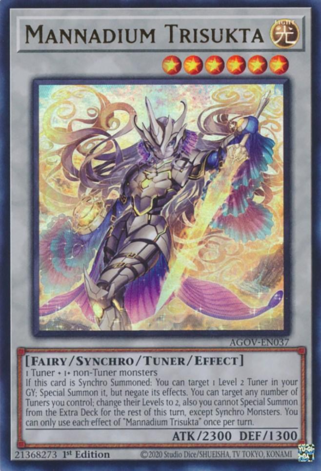1st Edition, Age of Overlord, Fairy, Light, Synchro/Tuner/Effect Monster, Ultra Rare Mannadium Trisukta [AGOV-EN037] Ultra Rare - Trading Card World