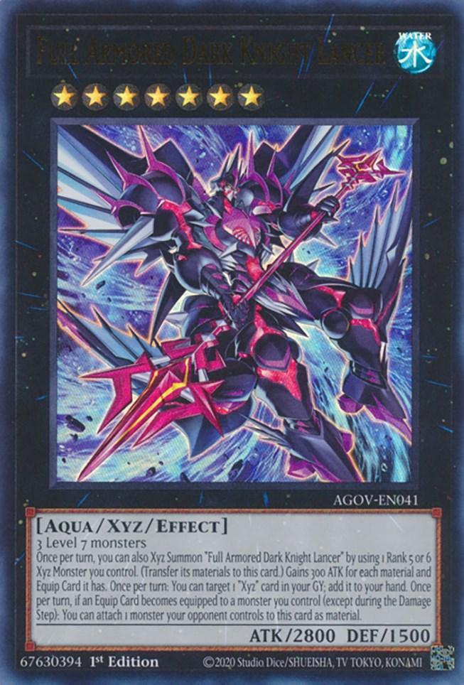1st Edition, Age of Overlord, Aqua, Ultra Rare, Water, XYZ/Effect Monster Full Armored Dark Knight Lancer [AGOV-EN041] Ultra Rare - Trading Card World