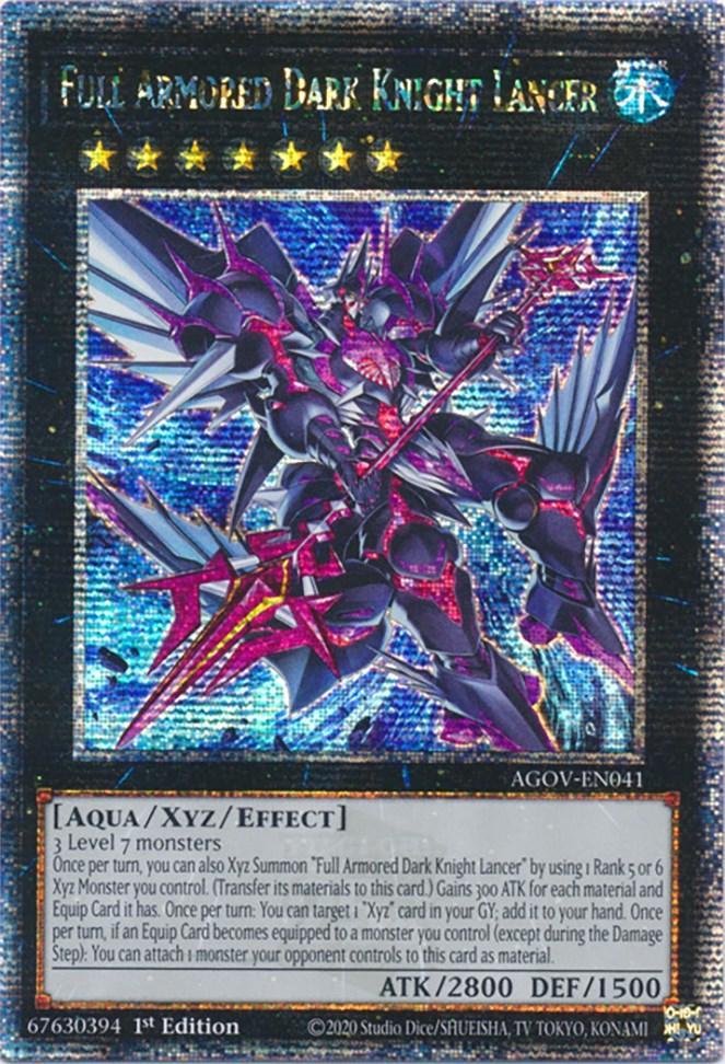 1st Edition, Age of Overlord, Aqua, Quarter Century Secret Rare, Water, XYZ/Effect Monster Full Armored Dark Knight Lancer (Quarter Century Secret Rare) [AGOV-EN041] Quarter Century Secret Rare - Trading Card World
