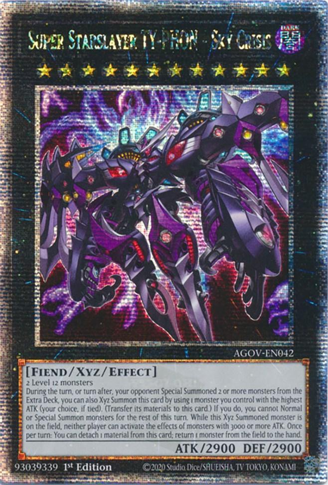 1st Edition, Age of Overlord, Dark, Fiend, Quarter Century Secret Rare, XYZ/Effect Monster Super Starslayer TY-PHON - Sky Crisis (Quarter Century Secret Rare) [AGOV-EN042] Quarter Century Secret Rare - Trading Card World