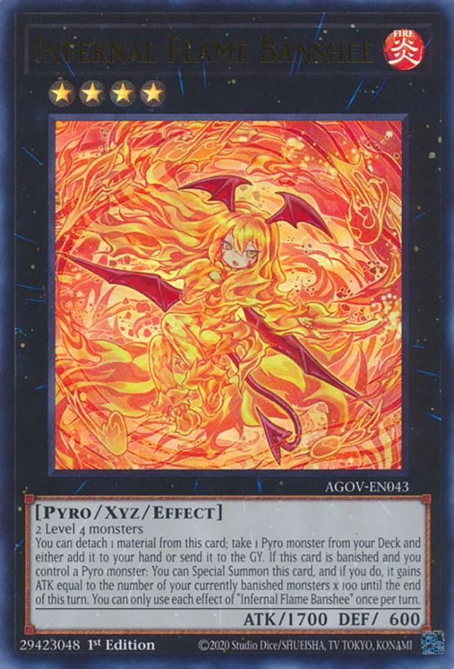 1st Edition, Age of Overlord, Fire, Pyro, Ultra Rare, XYZ/Effect Monster Infernal Flame Banshee [AGOV-EN043] Ultra Rare - Trading Card World