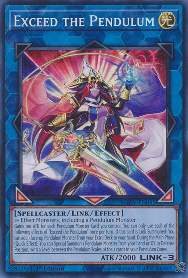1st Edition, Age of Overlord, Light, Link/Effect Monster, Spellcaster, Super Rare Exceed the Pendulum [AGOV-EN045] Super Rare - Trading Card World
