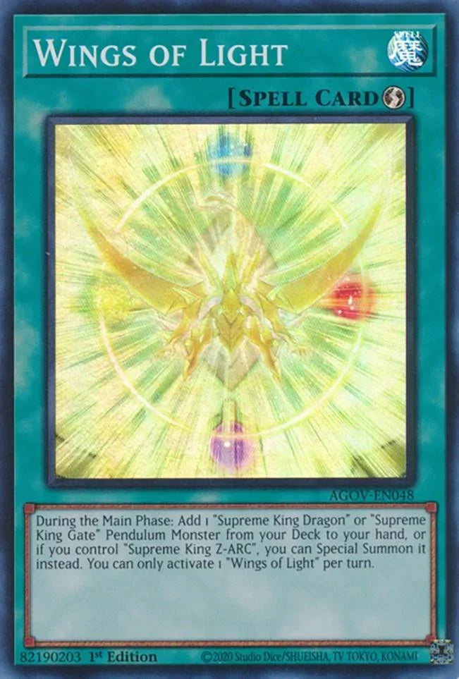 1st Edition, Age of Overlord, Quick-Play Spell, Spell, Super Rare Wings of Light [AGOV-EN048] Super Rare - Trading Card World