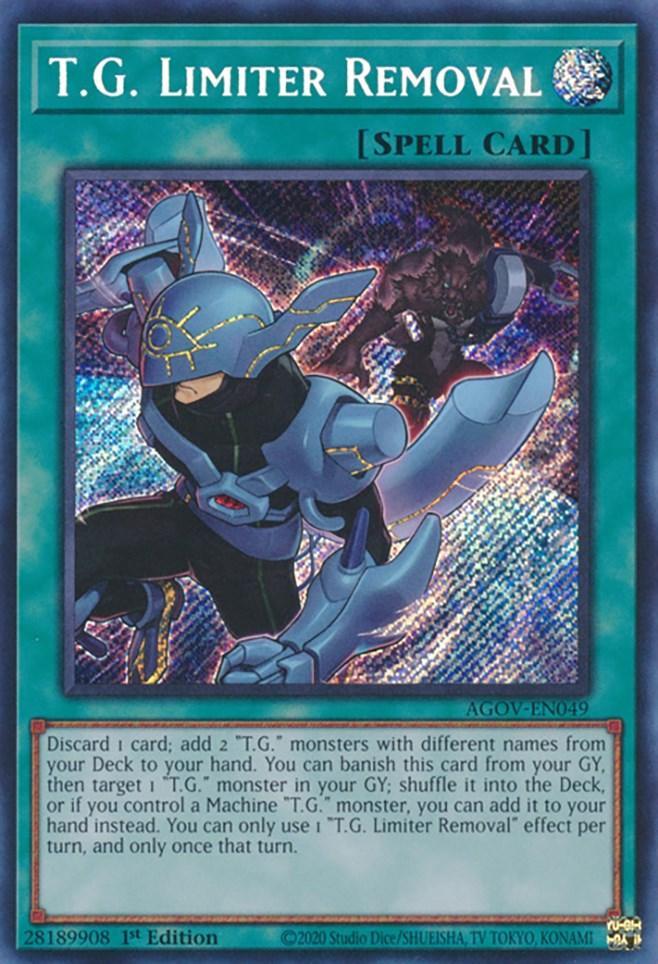 1st Edition, Age of Overlord, Normal Spell, Secret Rare, Spell T.G. Limiter Removal [AGOV-EN049] Secret Rare - Trading Card World