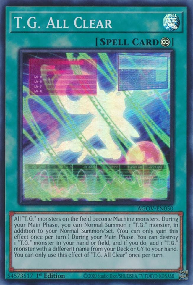 1st Edition, Age of Overlord, Continuous Spell, Spell, Super Rare T.G. All Clear [AGOV-EN050] Super Rare - Trading Card World