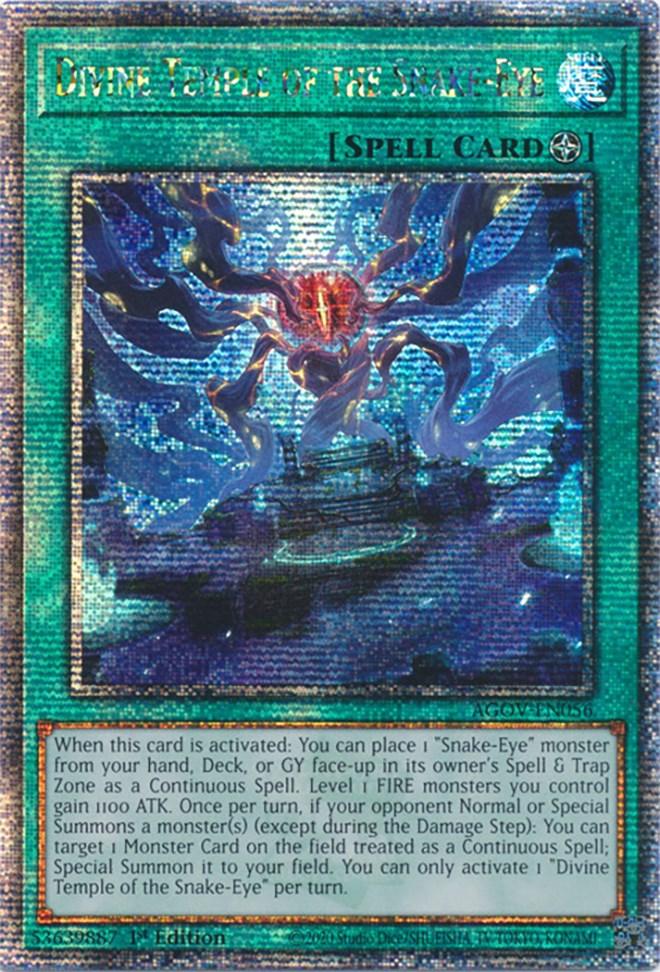 1st Edition, Age of Overlord, Field Spell, Quarter Century Secret Rare, Spell Divine Temple of the Snake-Eye (Quarter Century Secret Rare) [AGOV-EN056] Quarter Century Secret Rare - Trading Card World