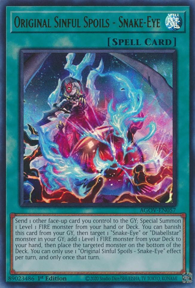 1st Edition, Age of Overlord, Normal Spell, Spell, Ultra Rare Original Sinful Spoils - Snake-Eye [AGOV-EN057] Ultra Rare - Trading Card World