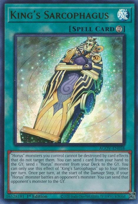 1st Edition, Age of Overlord, Continuous Spell, Spell, Ultra Rare King's Sarcophagus [AGOV-EN058] Ultra Rare - Trading Card World