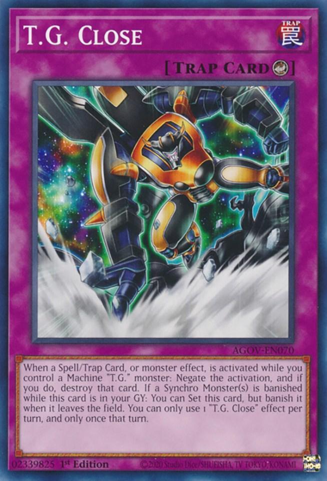 1st Edition, Age of Overlord, Common, Counter Trap, Trap T.G. Close [AGOV-EN070] Common - Trading Card World