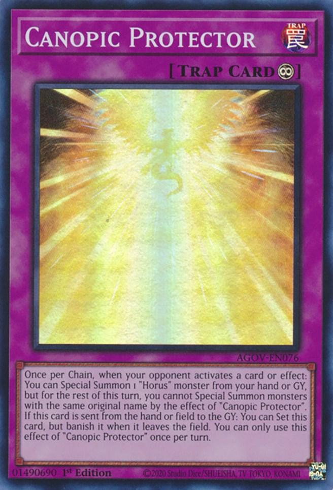 1st Edition, Age of Overlord, Continuous Trap, Super Rare, Trap Canopic Protector [AGOV-EN076] Super Rare - Trading Card World