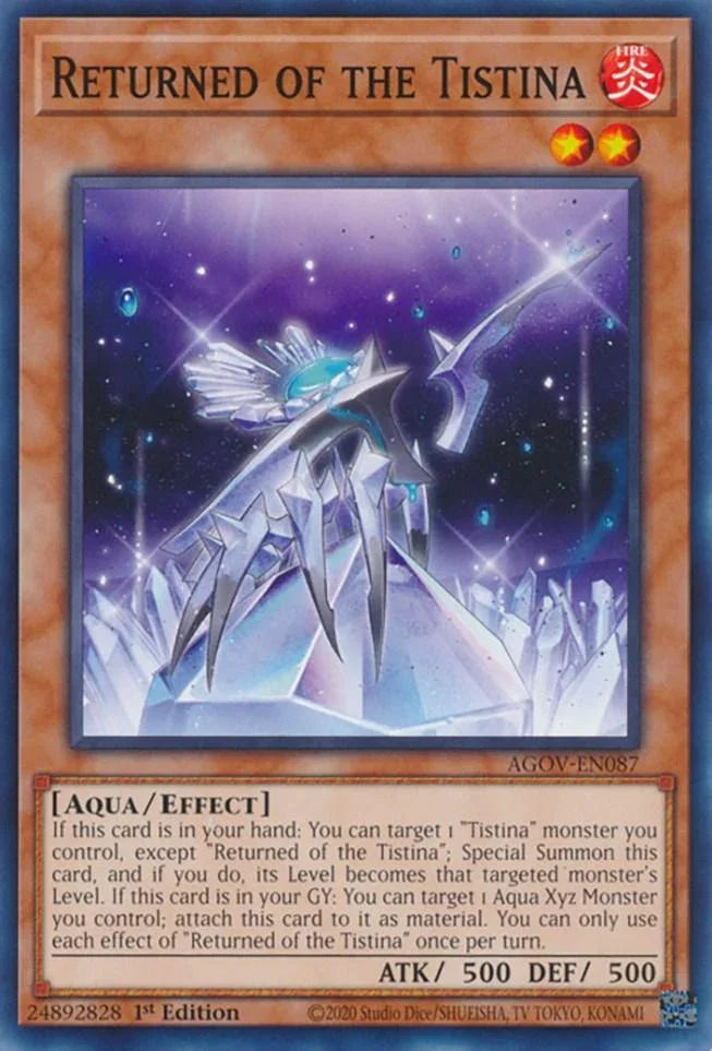1st Edition, Age of Overlord, Aqua, Common, Effect Monster, Fire Returned of the Tistina [AGOV-EN087] Common - Trading Card World