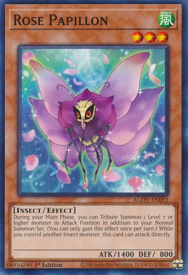 1st Edition, Age of Overlord, Common, Effect Monster, Insect, Wind Rose Papillon [AGOV-EN093] Common - Trading Card World