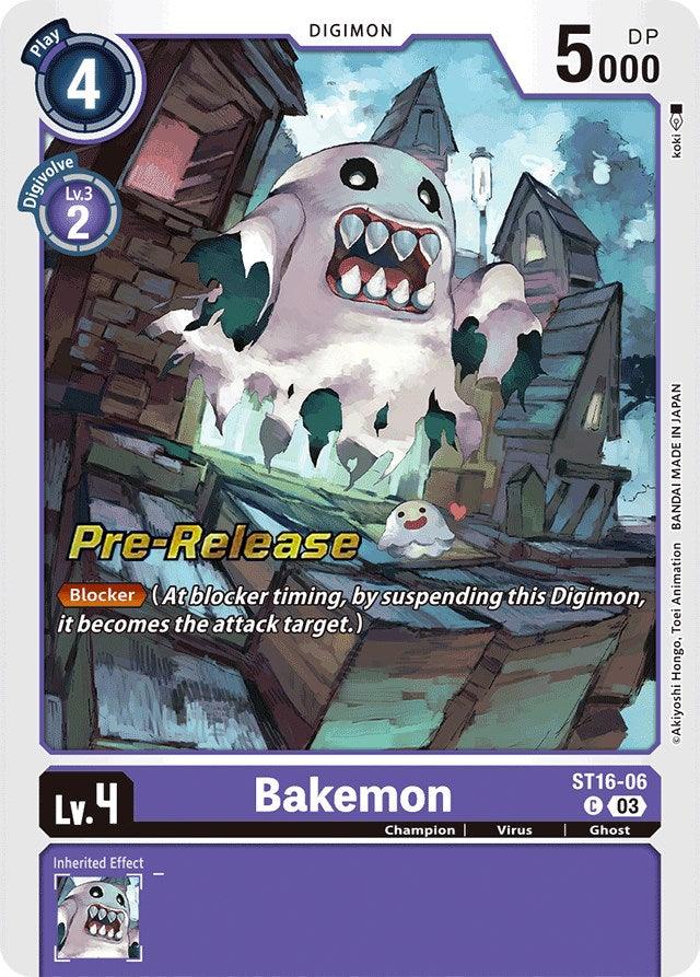 Champion, Common, Digimon, Ghost, Purple, ST16-06, Starter Deck: Wolf of Friendship Pre-Release Cards, Virus Bakemon [ST16-06] [Starter Deck: Wolf of Friendship Pre-Release Cards] - Trading Card World