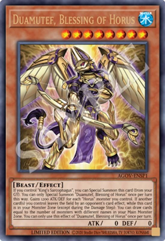Age of Overlord, Beast, Effect Monster, Limited, Ultra Rare, Water Duamutef, Blessing of Horus (AGOV-ENSP1) [AGOV-ENSP1] Ultra Rare - Trading Card World