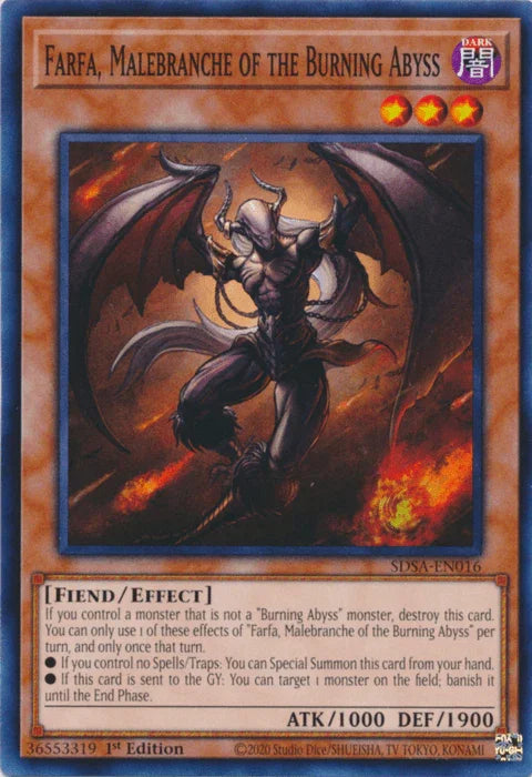 1st Edition, Common, Dark, Effect Monster, Fiend, Structure Deck: Sacred Beasts Farfa, Malebranche of the Burning Abyss [SDSA-EN016] Common - Trading Card World