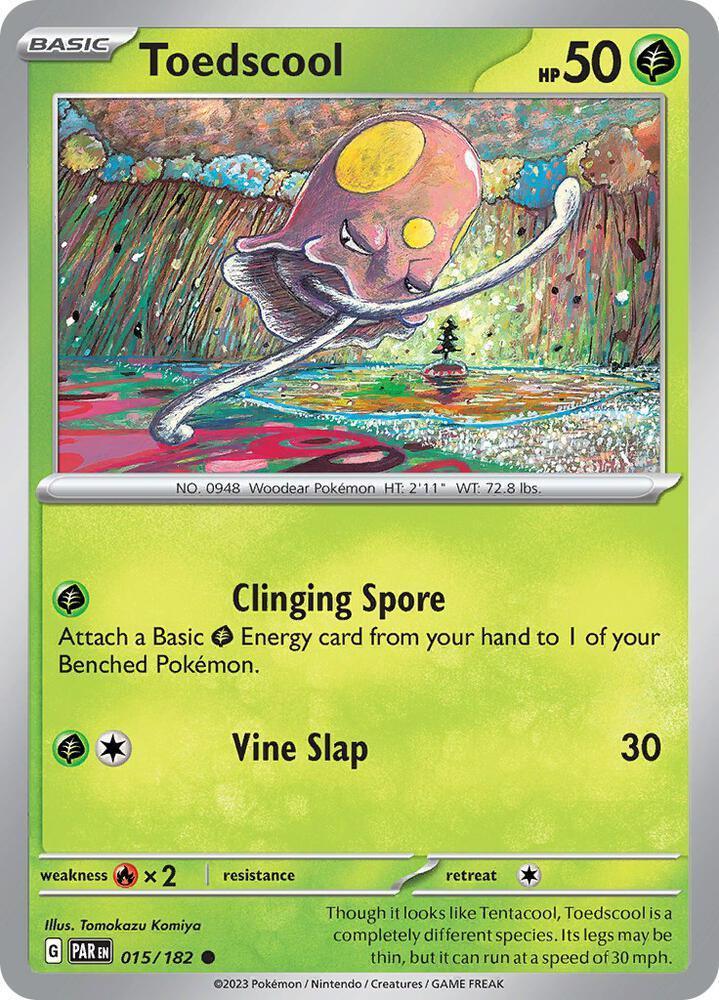 015, Scarlet & Violet: Paradox Rift Toedscool (015/182) [Scarlet & Violet: Paradox Rift] - Trading Card World
