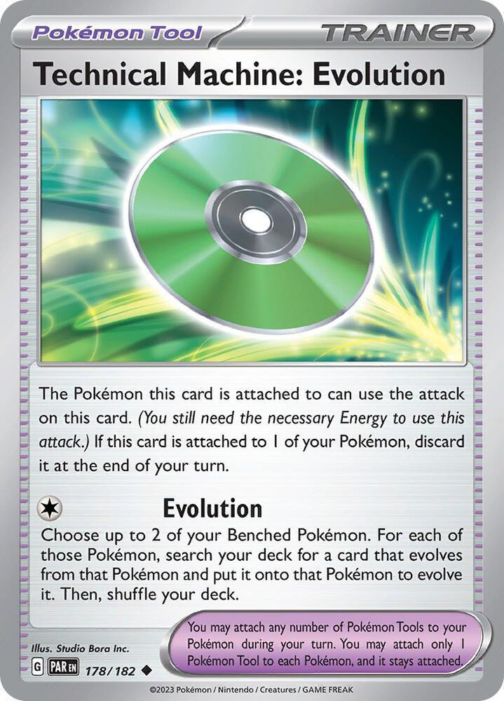 178, Normal, Reverse Holofoil, Scarlet & Violet: Paradox Rift, Tool, Uncommon Technical Machine: Evolution (178/182) [Scarlet & Violet: Paradox Rift] - Trading Card World