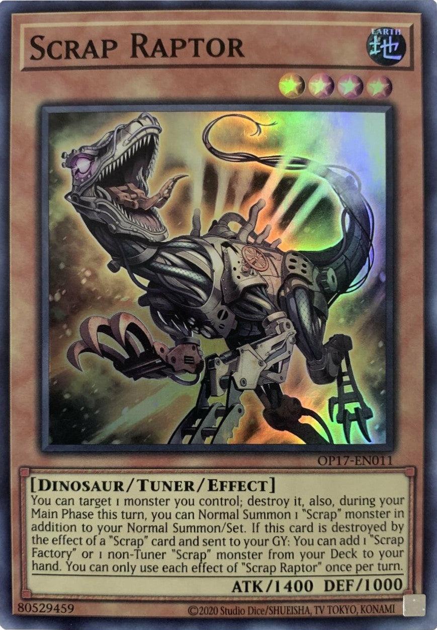 Dinosaur, Earth, OTS Tournament Pack 17, Super Rare, Tuner/Effect Monster, Unlimited Scrap Raptor [OP17-EN011] Super Rare - Trading Card World