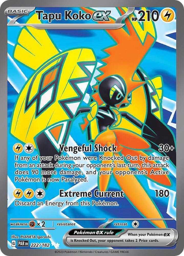 Scarlet & Violet: Paradox Rift Tapu Koko ex (222/182) [Scarlet & Violet: Paradox Rift] - Trading Card World