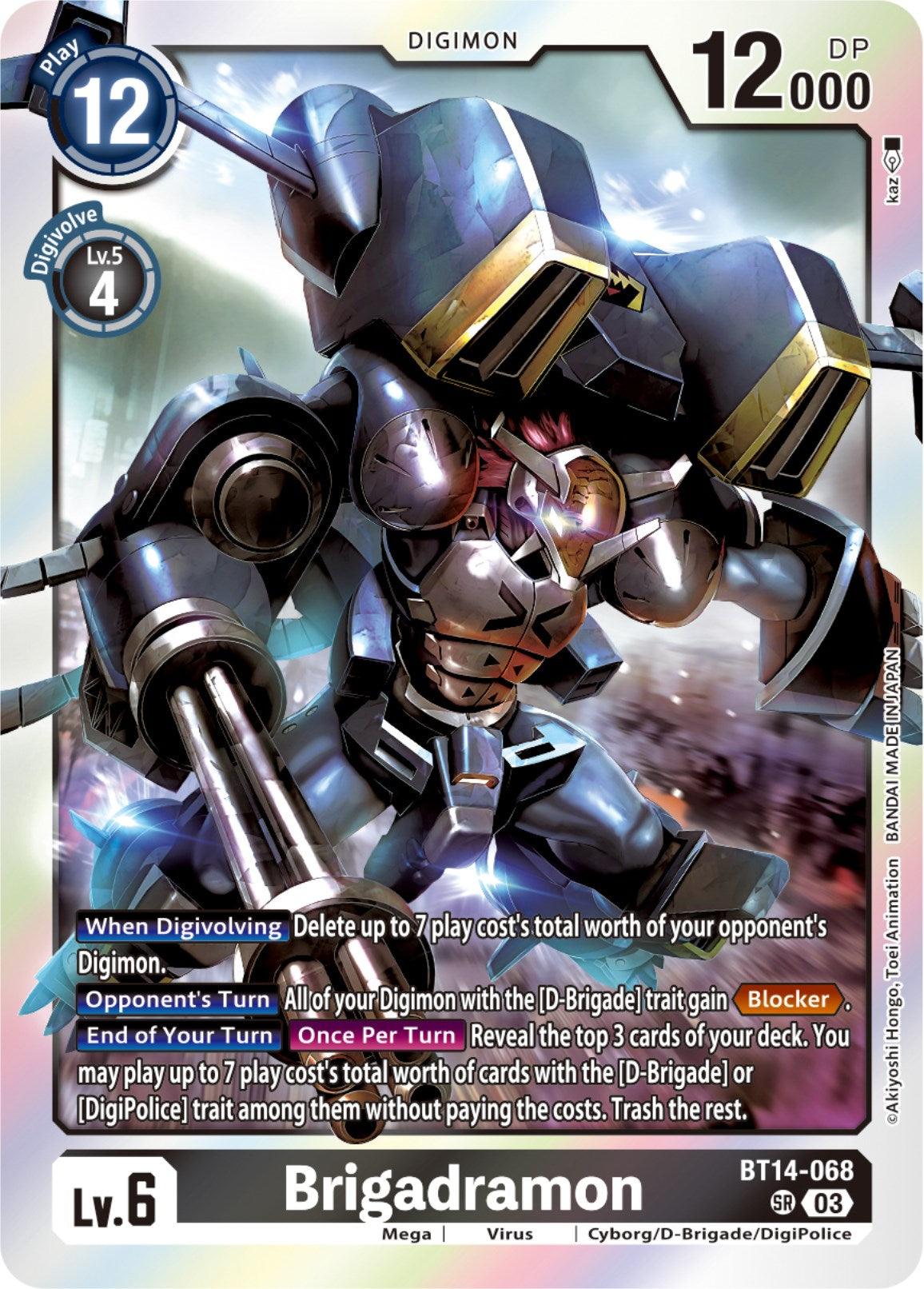 Black, Blast Ace, BT14-068, Cyborg/D-Brigade/DigiPolice, Digimon, Mega, Super Rare, Virus Brigadramon [BT14-068] [Blast Ace] - Trading Card World