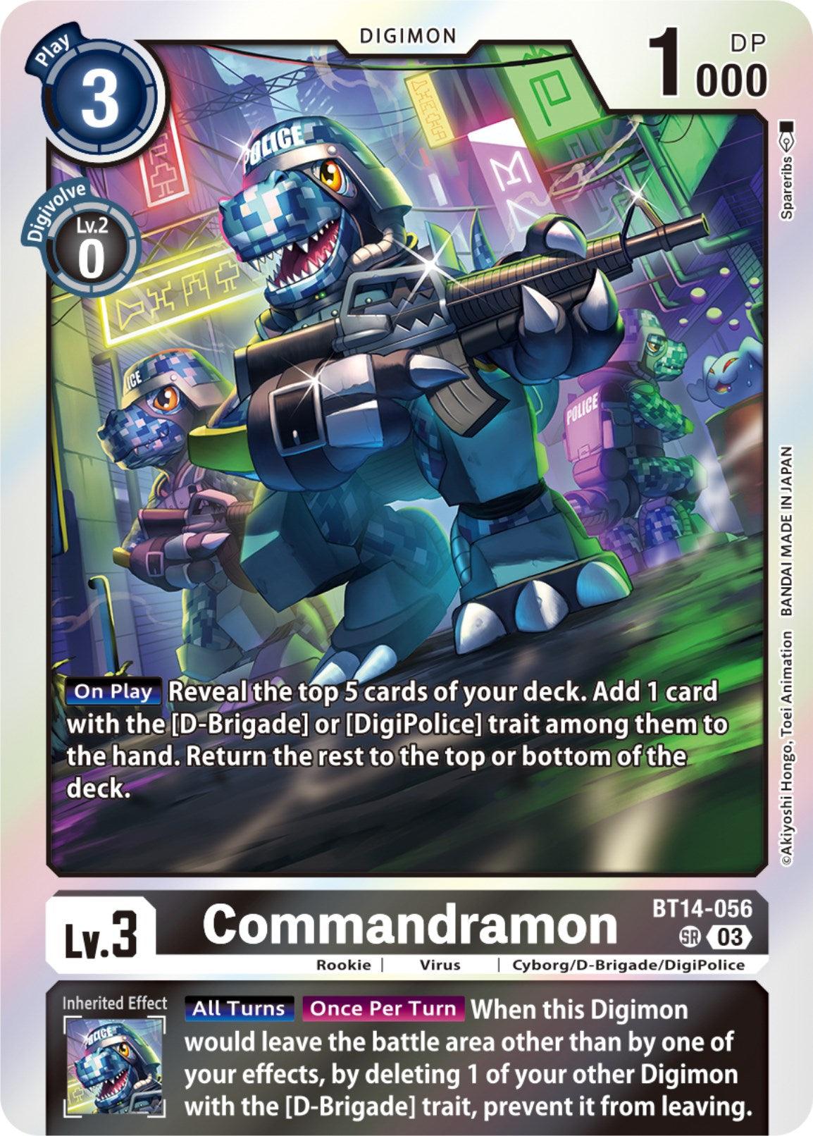 Black, Blast Ace, BT14-056, Cyborg/D-Brigade/DigiPolice, Digimon, Rookie, Super Rare, Virus Commandramon [BT14-056] [Blast Ace] - Trading Card World