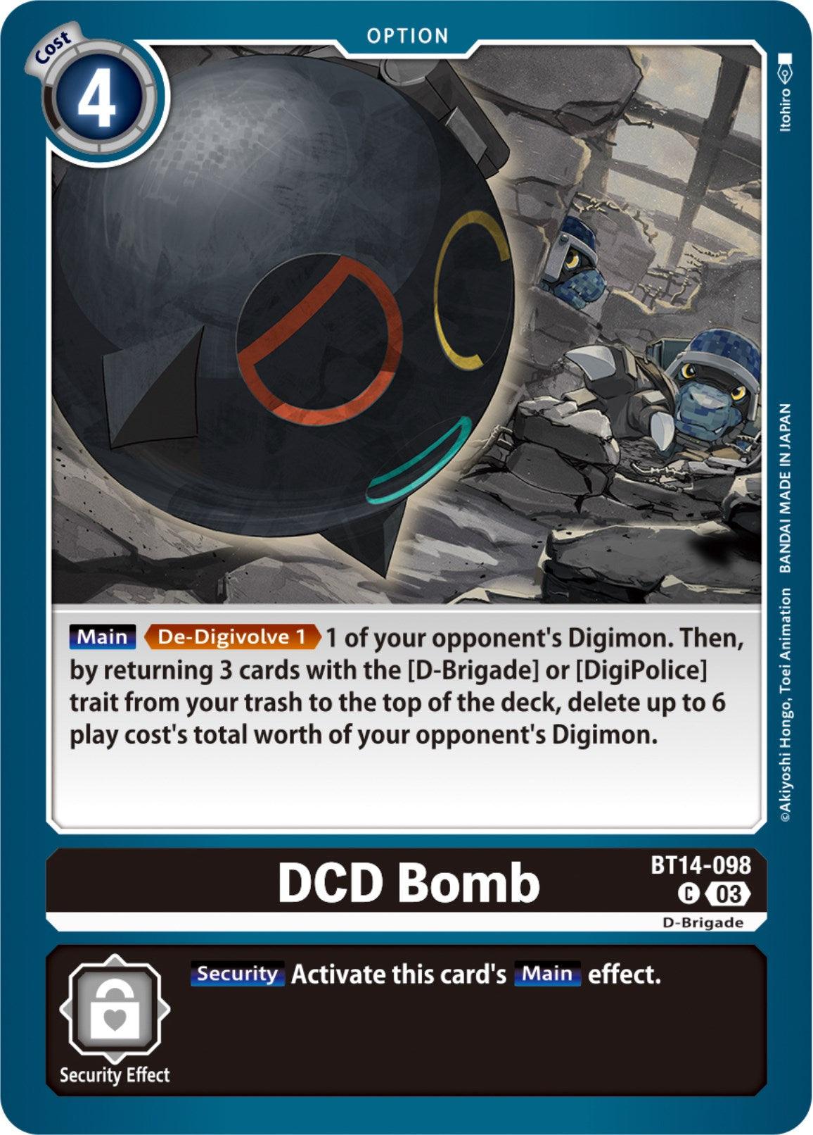 Black, Blast Ace, BT14-098, Common, Option DCD Bomb [BT14-098] [Blast Ace] - Trading Card World