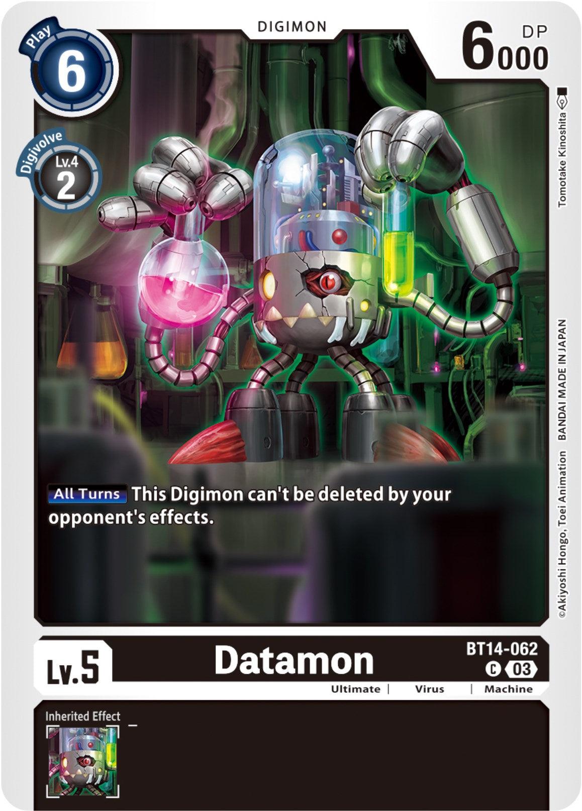 Black, Blast Ace, BT14-062, Common, Digimon, Machine, Ultimate, Virus Datamon [BT14-062] [Blast Ace] - Trading Card World