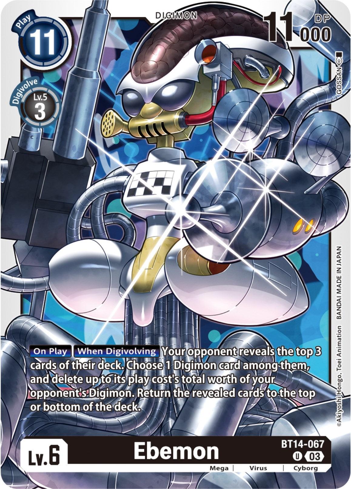 Black, Blast Ace, BT14-067, Cyborg, Digimon, Mega, Uncommon, Virus Ebemon [BT14-067] [Blast Ace] - Trading Card World