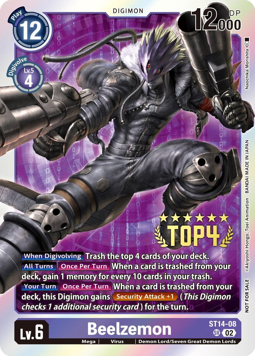 Demon Lord/Seven Great Demon Lords, Digimon, Mega, Purple, ST14-08, Starter Deck: Beelzemon Advanced Deck Set, Super Rare, Virus Beelzemon [ST14-08] (Digimon 3-On-3 November 2023 Top 4) [Starter Deck: Beelzemon Advanced Deck Set] - Trading Card World