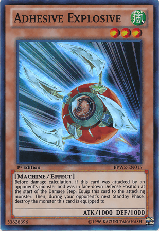 1st Edition, Battle Pack 2: War of the Giants - Round 2, Effect Monster, Machine, Super Rare, Wind Adhesive Explosive [BPW2-EN015] Super Rare - Trading Card World