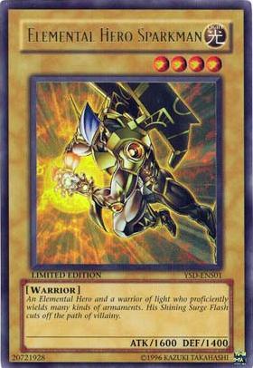 Light, Limited, Normal Monster, Starter Deck 2006, Ultra Rare, Warrior Elemental HERO Sparkman [YSD-ENS01] Ultra Rare - Trading Card World