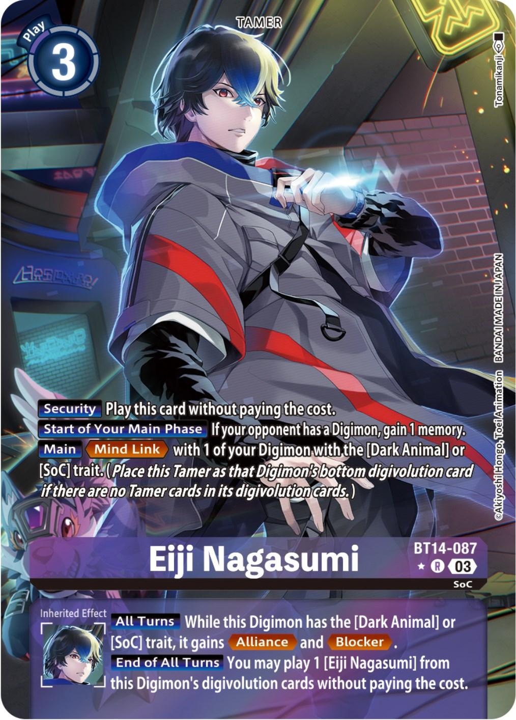 Blast Ace, BT14-087, Purple, Rare, Tamer Eiji Nagasumi [BT14-087] (Alternate Art) [Blast Ace] - Trading Card World