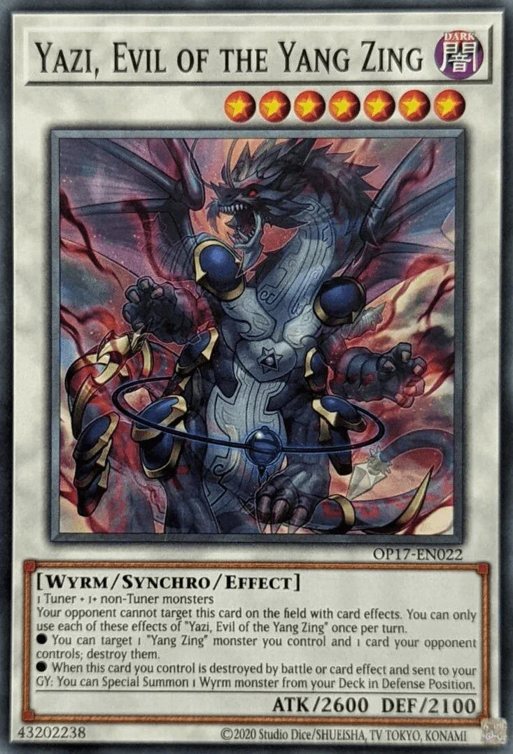 Common, Dark, OTS Tournament Pack 17, Synchro/Effect Monster, Unlimited, Wyrm Yazi, Evil of the Yang Zing [OP17-EN022] Common - Trading Card World