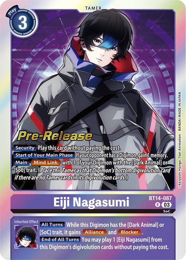 Blast Ace Pre-Release Cards, BT14-087, Purple, Rare, Tamer Eiji Nagasumi [BT14-087] [Blast Ace Pre-Release Cards] - Trading Card World