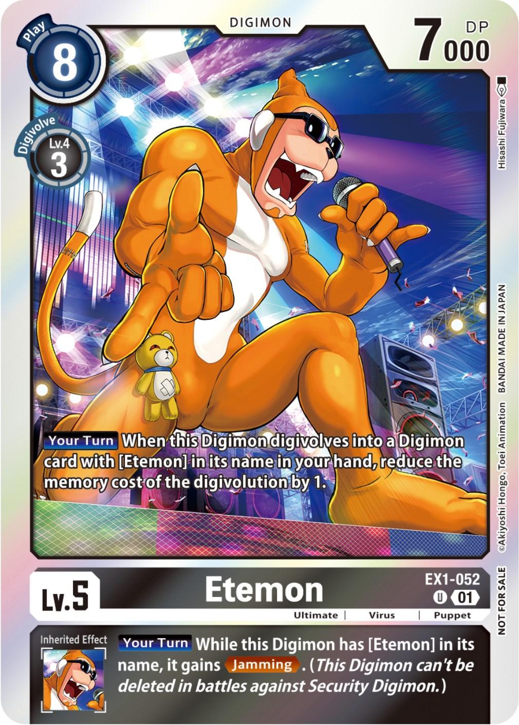 Black, Classic Collection, Digimon, EX1-052, Puppet, Ultimate, Uncommon, Virus Etemon [EX1-052] (Blast Ace Double Pack Set) [Classic Collection] - Trading Card World