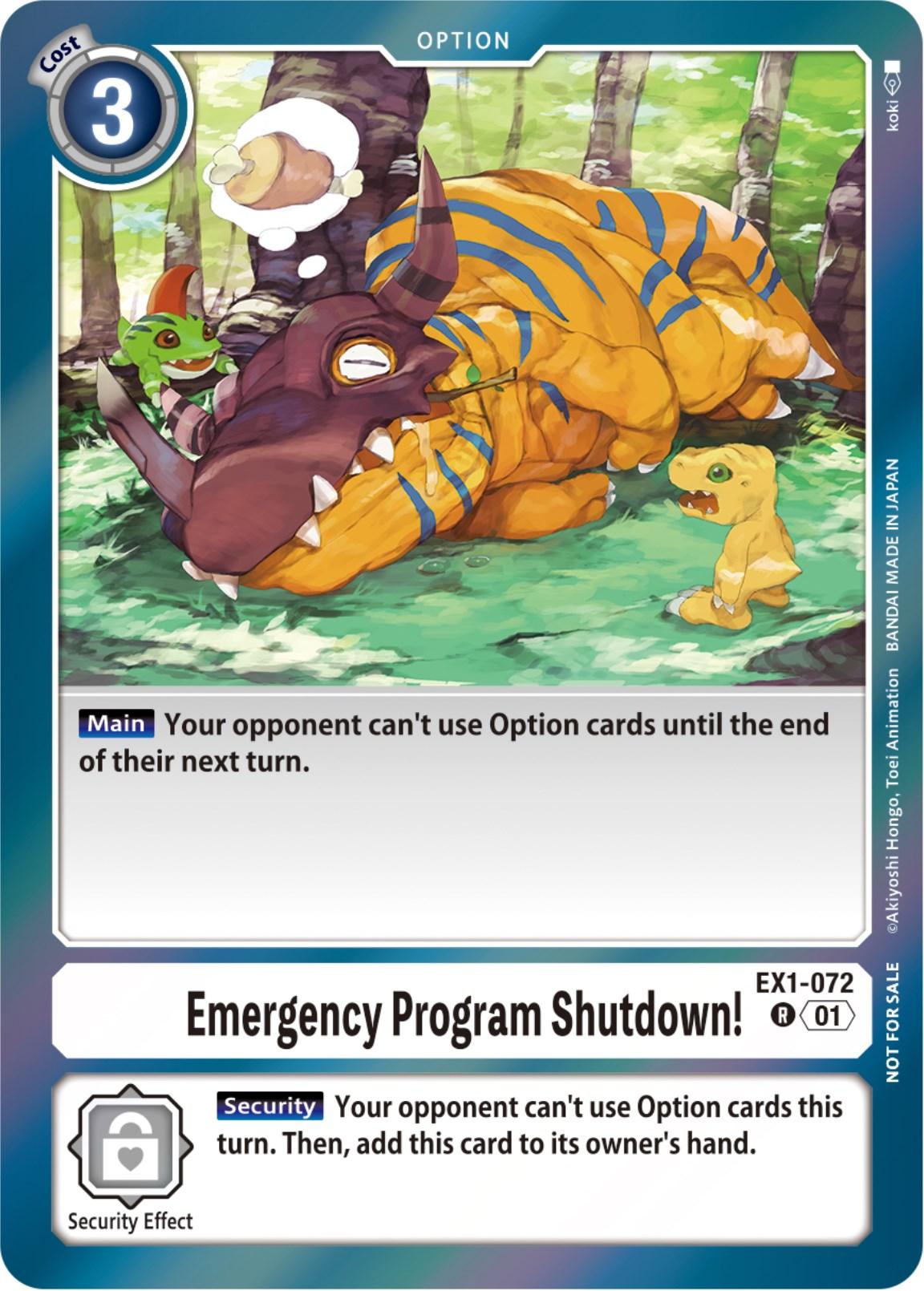Classic Collection, EX1-072, Option, Rare, White Emergency Program Shutdown! [EX1-072] (Blast Ace Double Pack Set) [Classic Collection] - Trading Card World