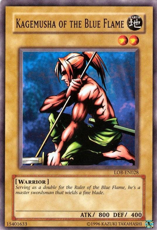 Common, Earth, Normal Monster, The Legend of Blue Eyes White Dragon, Unlimited, Warrior Kagemusha of the Blue Flame [LOB-EN028] Common - Trading Card World
