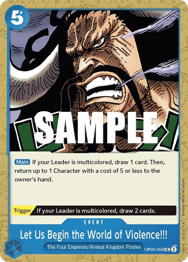 Animal Kingdom Pirates, Awakening of the New Era, Event, Th Four Emperors, Uncommon Let Us Begin the World of Violence!! [Awakening of the New Era] - Trading Card World