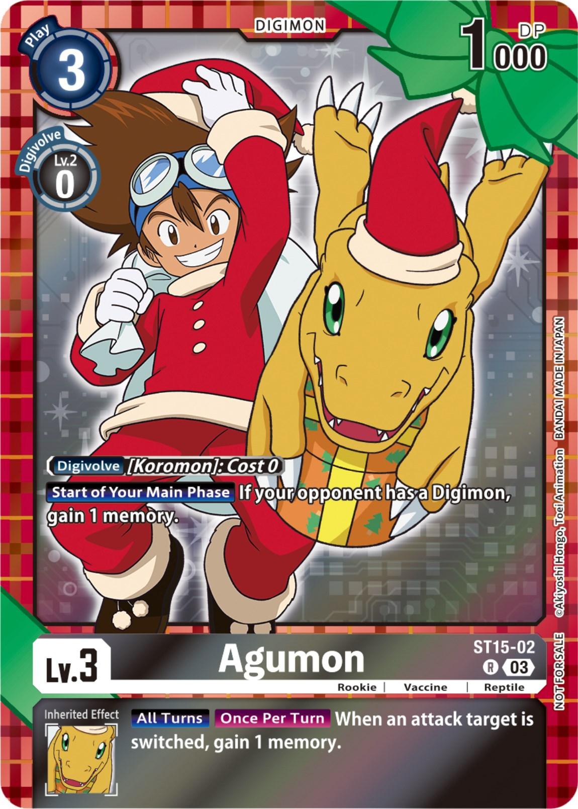 Black, Digimon, Promo, Reptile, Rookie, ST15-02, Starter Deck: Dragon of Courage, Vaccine Agumon [ST15-02] (Winter Holiday 2023) [Starter Deck: Dragon of Courage] - Trading Card World