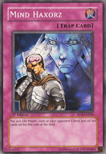 1st Edition, Common, Normal Trap, Rise of Destiny, Trap, Unlimited Mind Haxorz [RDS-EN054] Common - Trading Card World