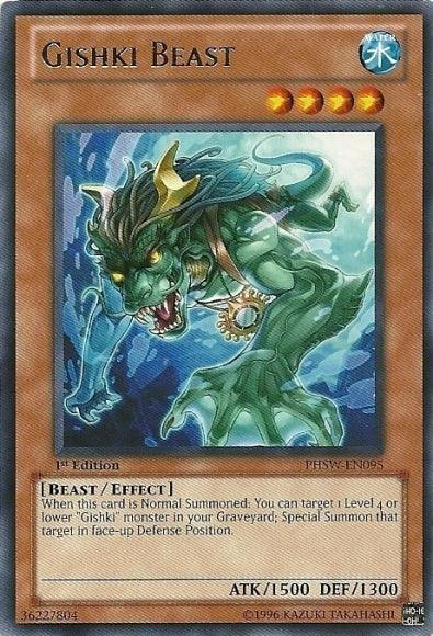 1st Edition, Beast, Effect Monster, Photon Shockwave, Rare, Unlimited, Water Gishki Beast [PHSW-EN095] Rare - Trading Card World