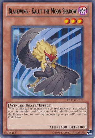 Dark, Duelist League Promo, Effect Monster, Rare, Unlimited, Winged Beast Blackwing - Kalut the Moon Shadow (Green) [DL11-EN013] Rare - Trading Card World