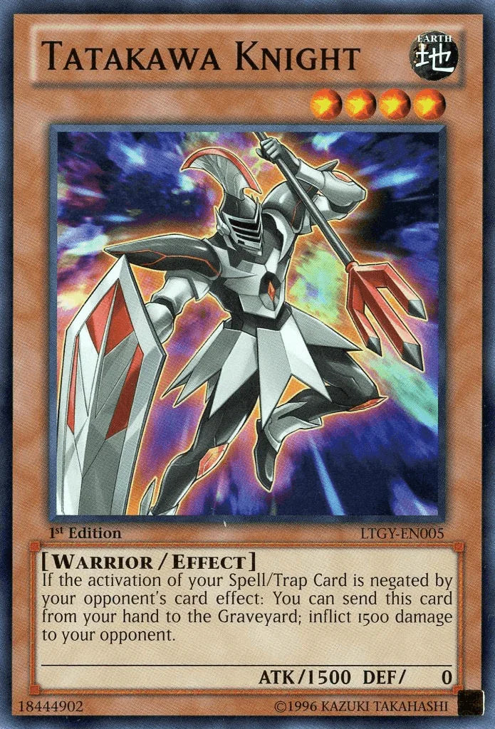 1st Edition, Common, Earth, Effect Monster, Lord of the Tachyon Galaxy, Unlimited, Warrior Tatakawa Knight [LTGY-EN005] Common - Trading Card World