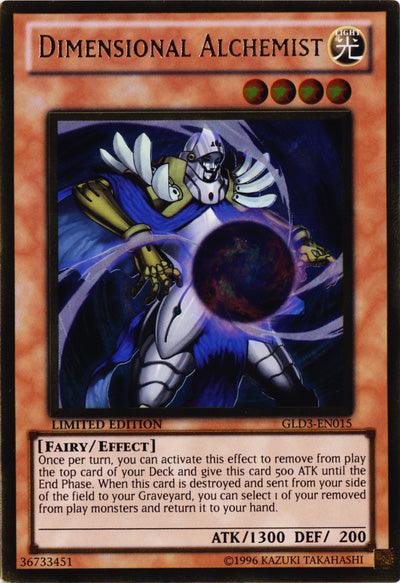 Effect Monster, Fairy, Gold Rare, Gold Series 3, Light, Limited Dimensional Alchemist [GLD3-EN015] Gold Rare - Trading Card World