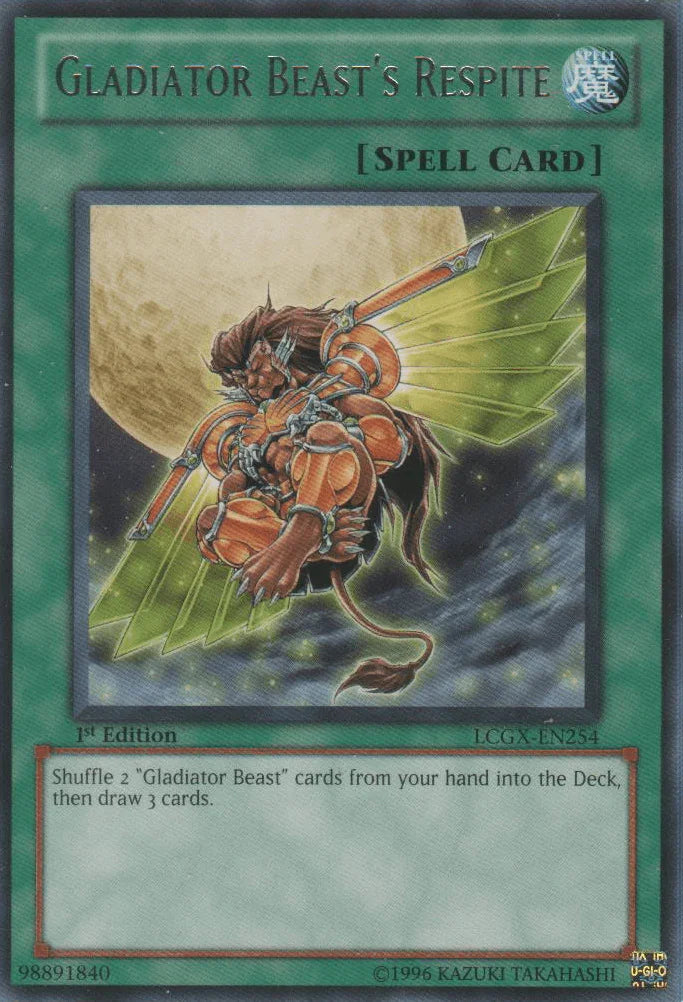 1st Edition, Legendary Collection 2, Normal Spell, Rare, Spell, Unlimited Gladiator Beast's Respite [LCGX-EN254] Rare - Trading Card World